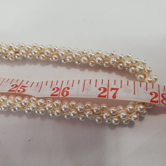 VINTAGE Handmade Crocheted Pearl Beads Necklace 28 - Picture 9 of 11